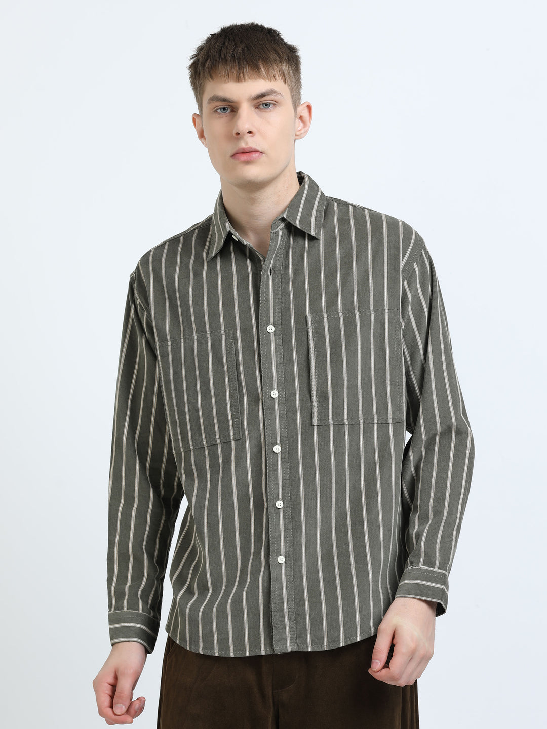 Vertical Striped Cotton Shirt