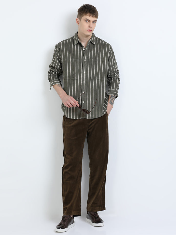 Vertical Striped Cotton Shirt