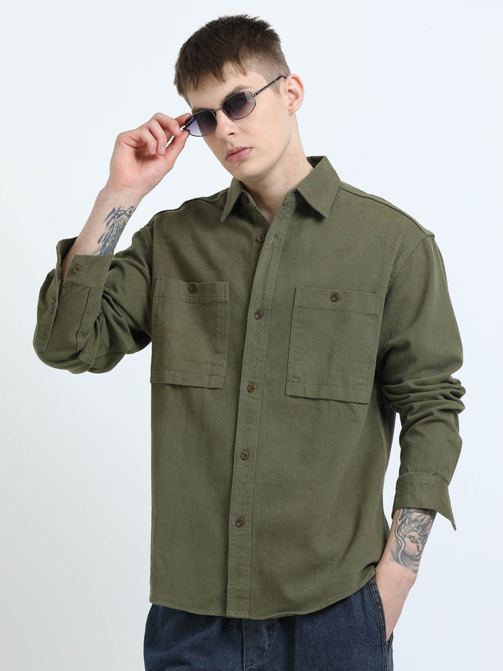 Herringbone Utility Shirt