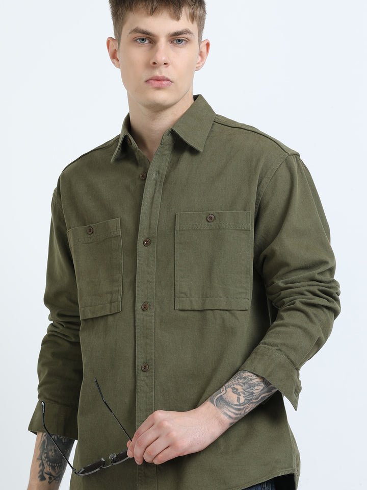 Herringbone Utility Shirt