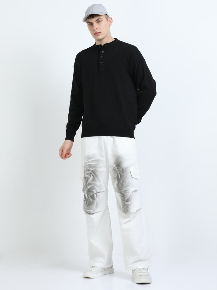 Signature Stand Collar Henley Sweater
