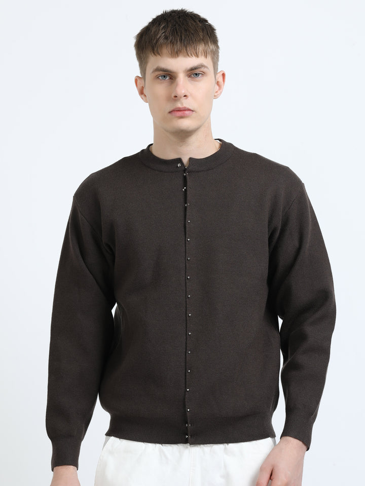 Refined Minimal Button Knit Cardigan