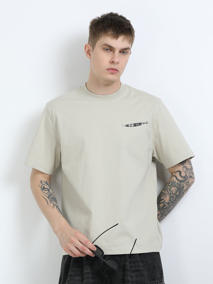 Minimal Badge Detail Crew Tee