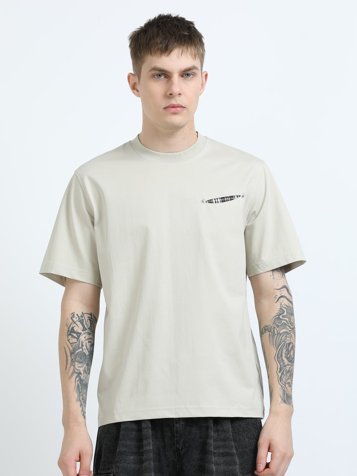 Minimal Badge Detail Crew Tee