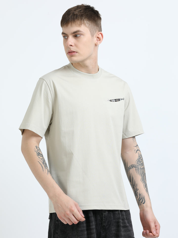 Minimal Badge Detail Crew Tee