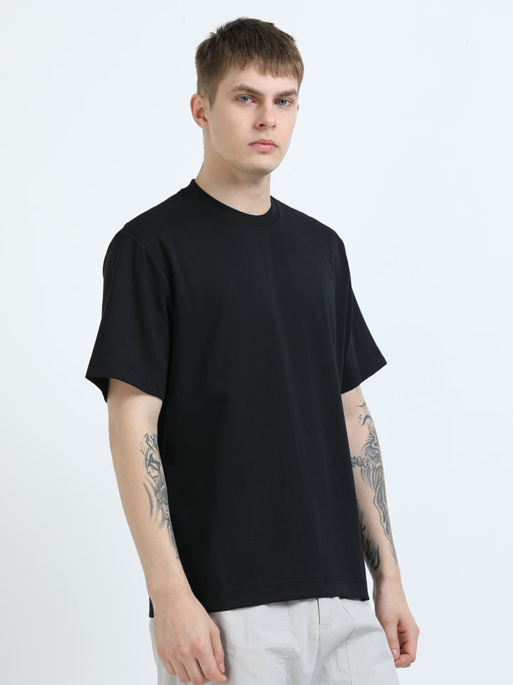 Signature Oversized Tee – Jet Black (Elder Brother Edition)