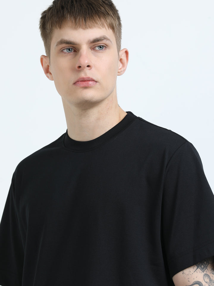 Signature Oversized Tee – Jet Black (Elder Brother Edition)