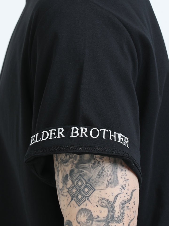 Signature Oversized Tee – Jet Black (Elder Brother Edition)