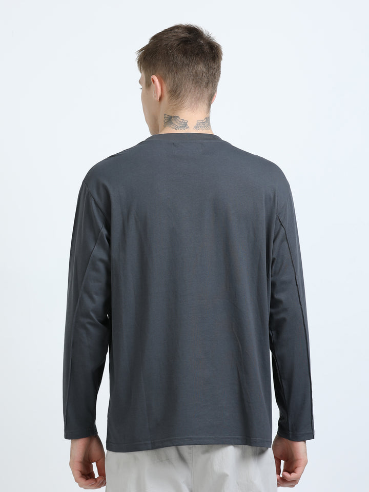 Asymmetric Panel Long-Sleeve Tee