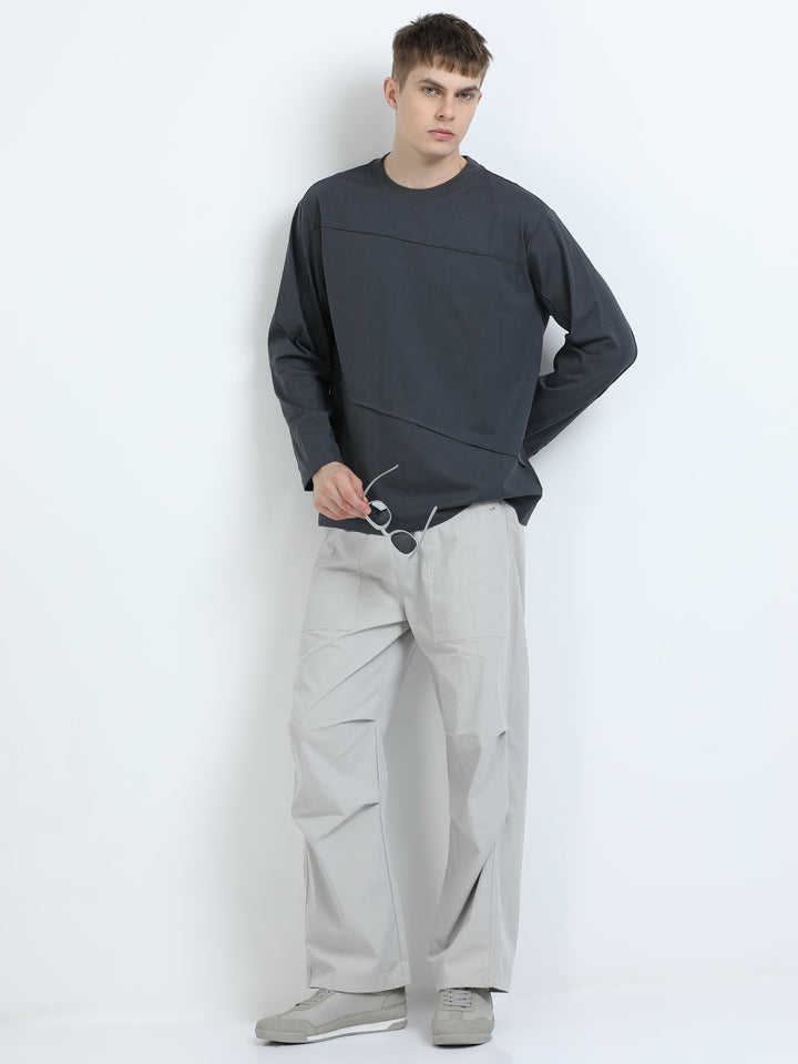 Asymmetric Panel Long-Sleeve Tee