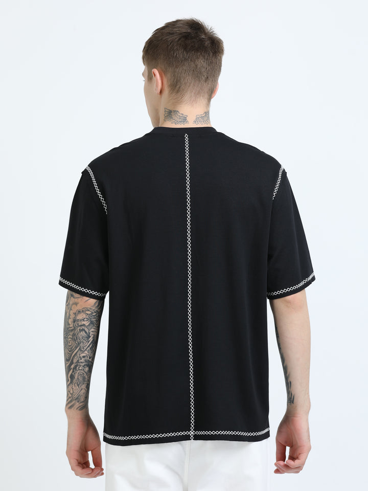 Premium Contrast-Stitch Relaxed Tee
