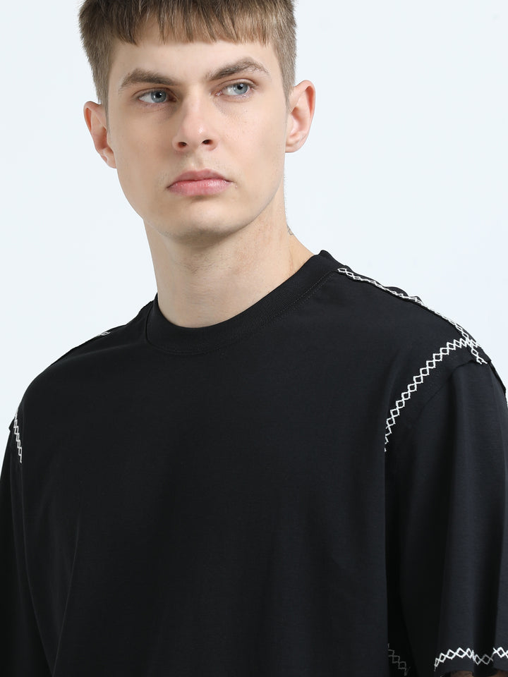 Premium Contrast-Stitch Relaxed Tee