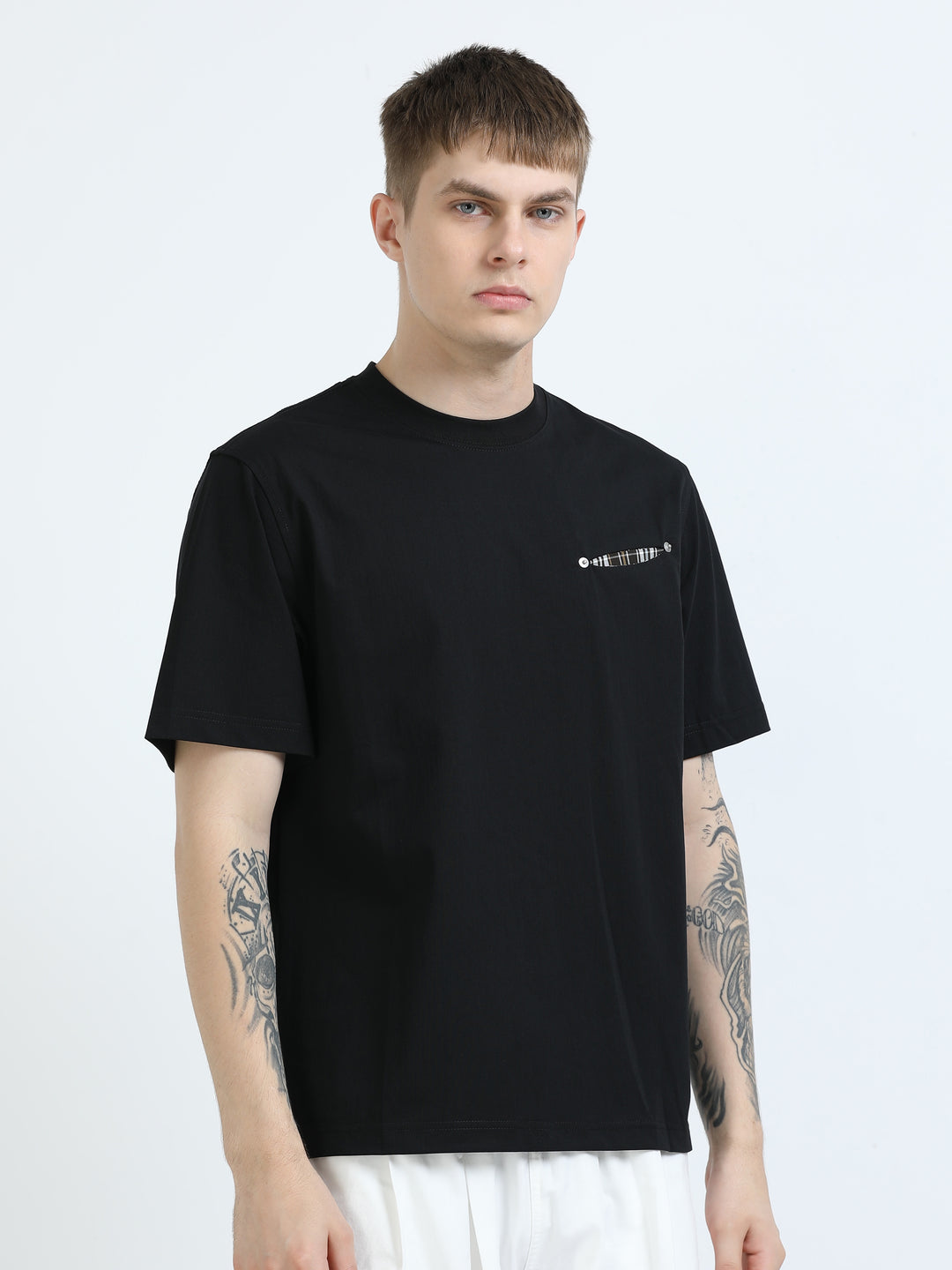 Minimal Badge Detail Crew Tee