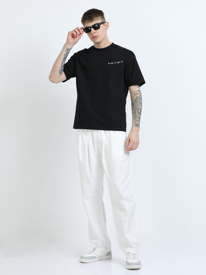 Minimal Badge Detail Crew Tee