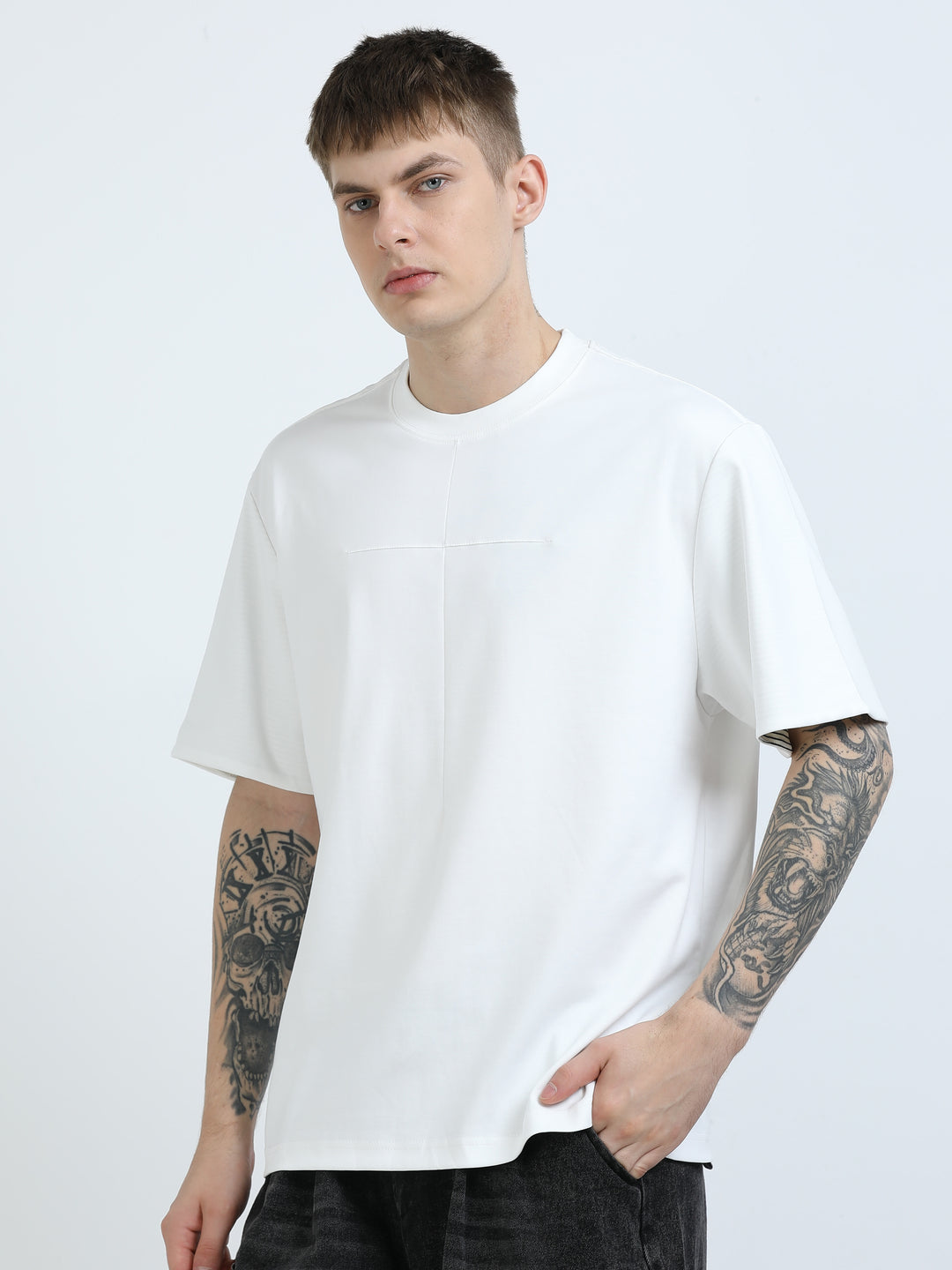 Minimal Line Stitch Tee