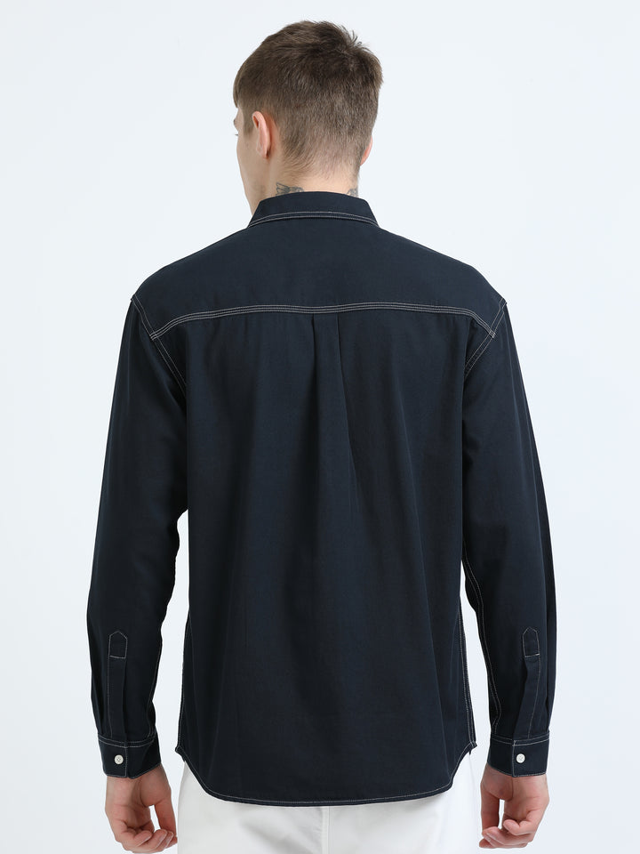 Contrast Stitch Cotton Shirt