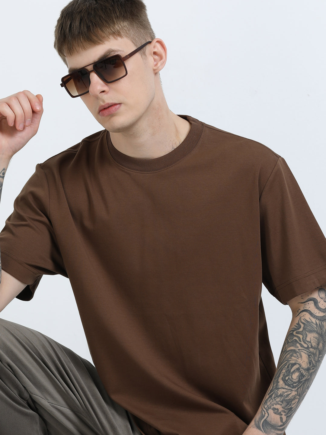Signature Oversized Tee – Cocoa Brown (Elder Brother Edition)
