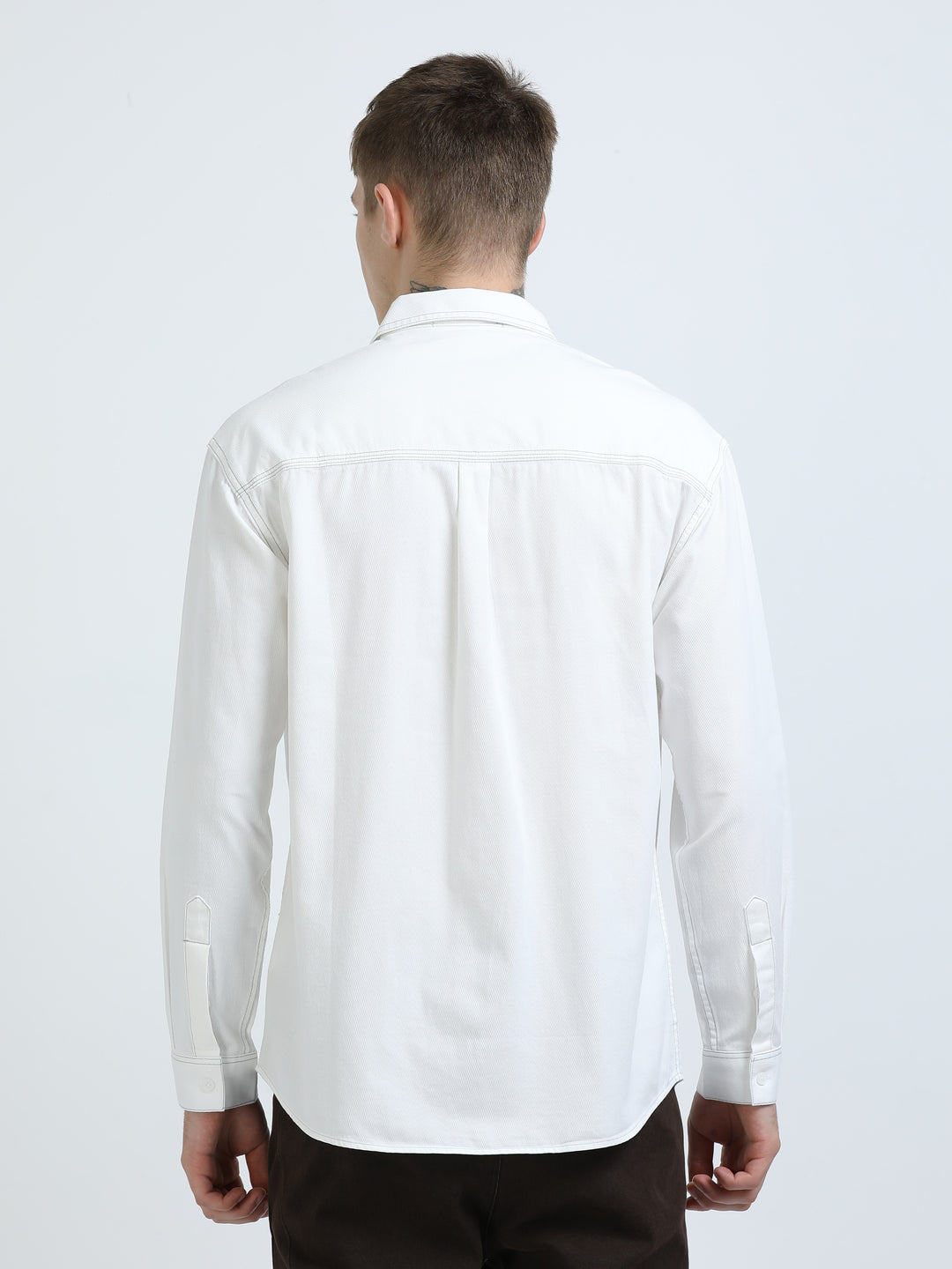 Contrast Stitch Cotton Shirt