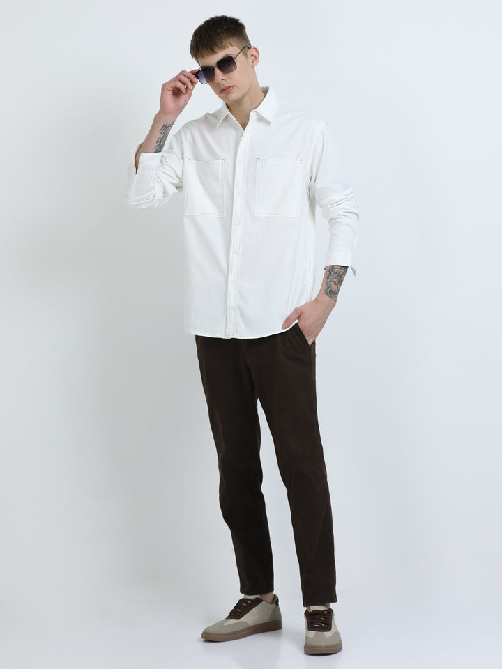 Contrast Stitch Cotton Shirt