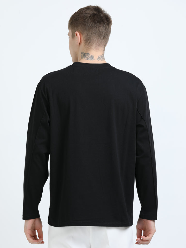 Asymmetric Panel Long-Sleeve Tee
