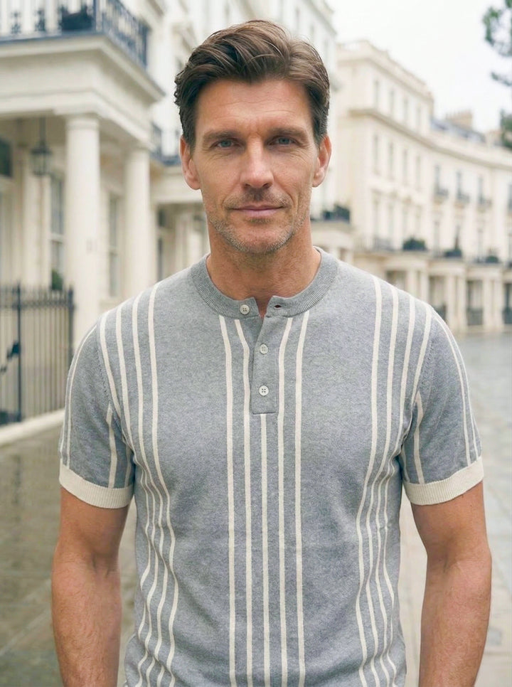 Selcair Riviera Stripe Knit – Silver Mist