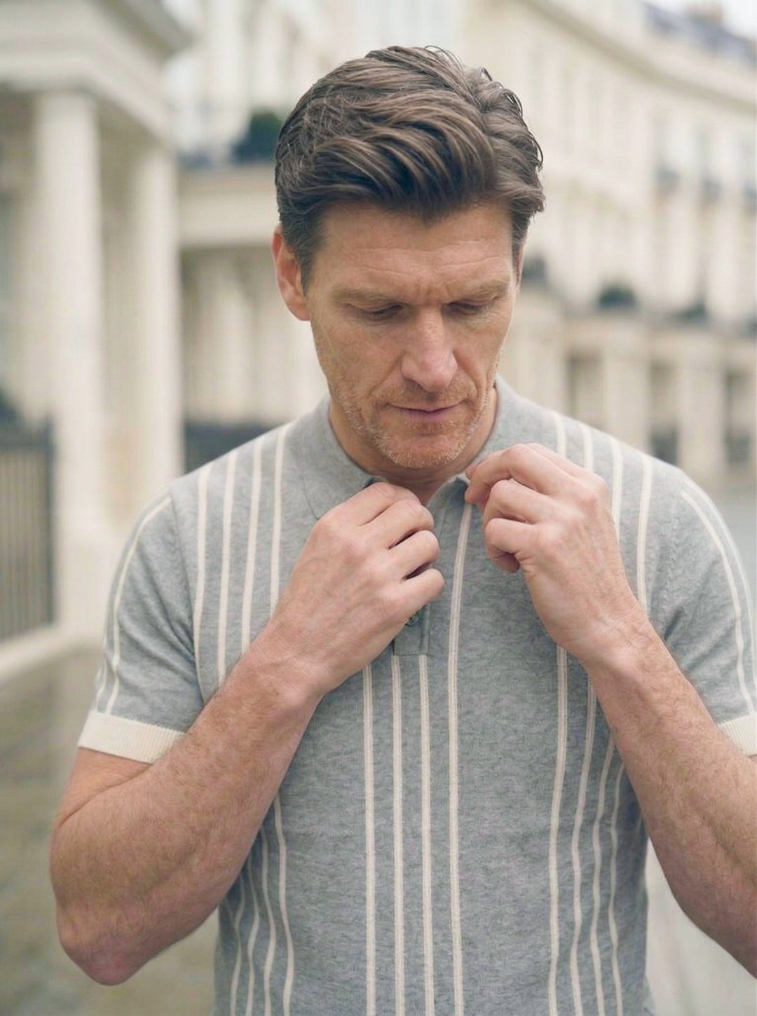 Selcair Riviera Stripe Knit – Silver Mist