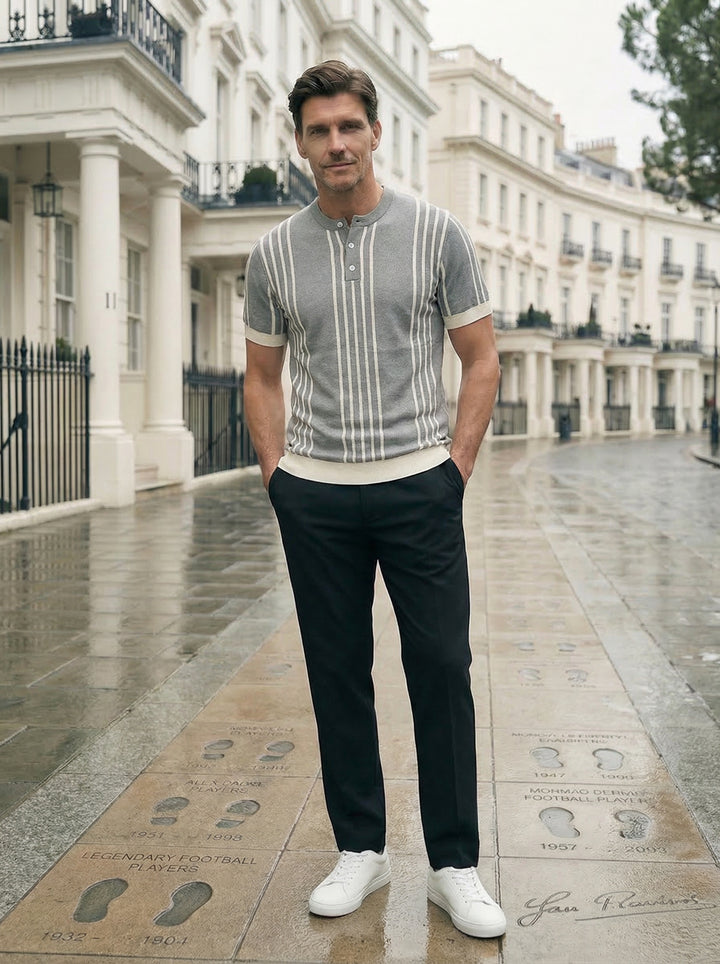 Selcair Riviera Stripe Knit – Silver Mist