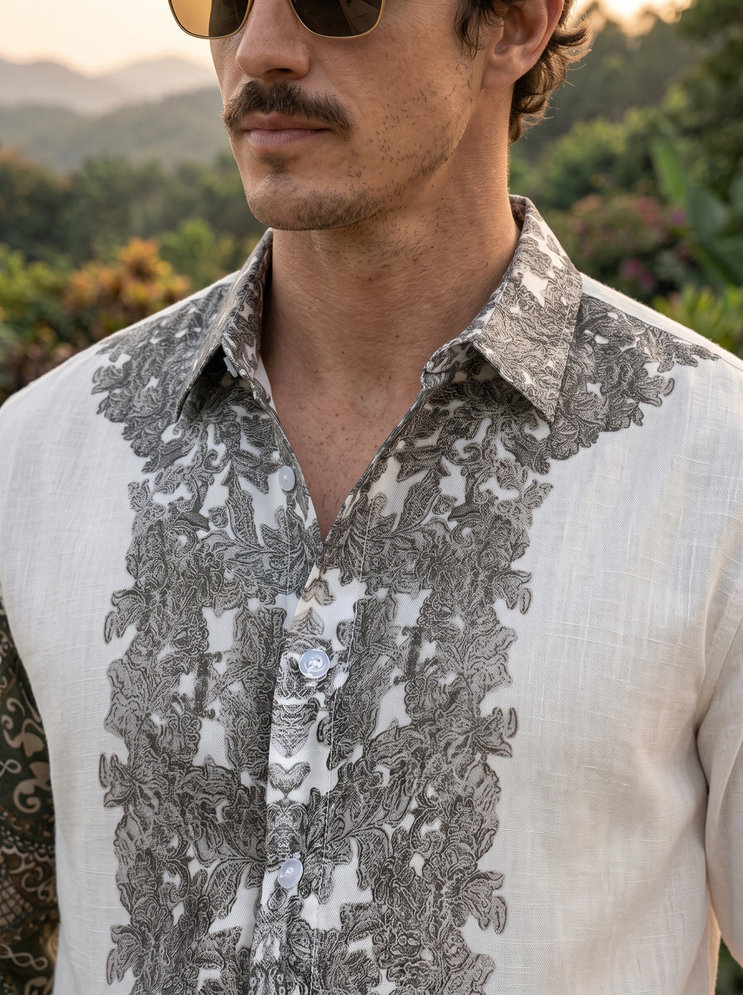 The Palazzo Premium Printed Shirt – Oliva