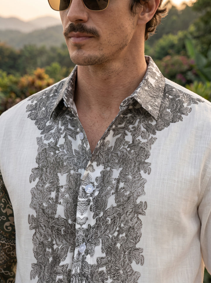 The Palazzo Premium Printed Shirt – Oliva