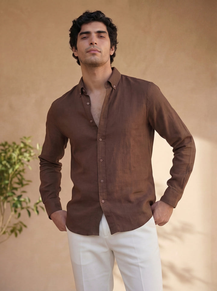 Sorello Linen Shirt – Cocoa Brown