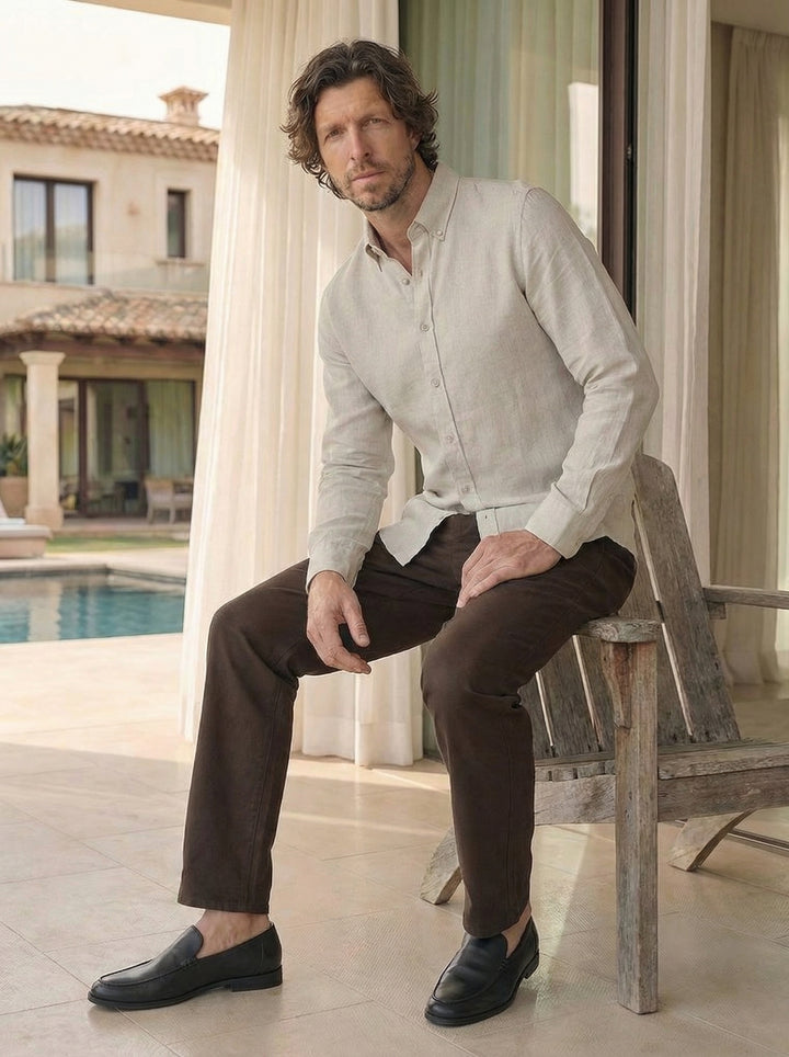Sorello Linen Shirt – Sage Olive