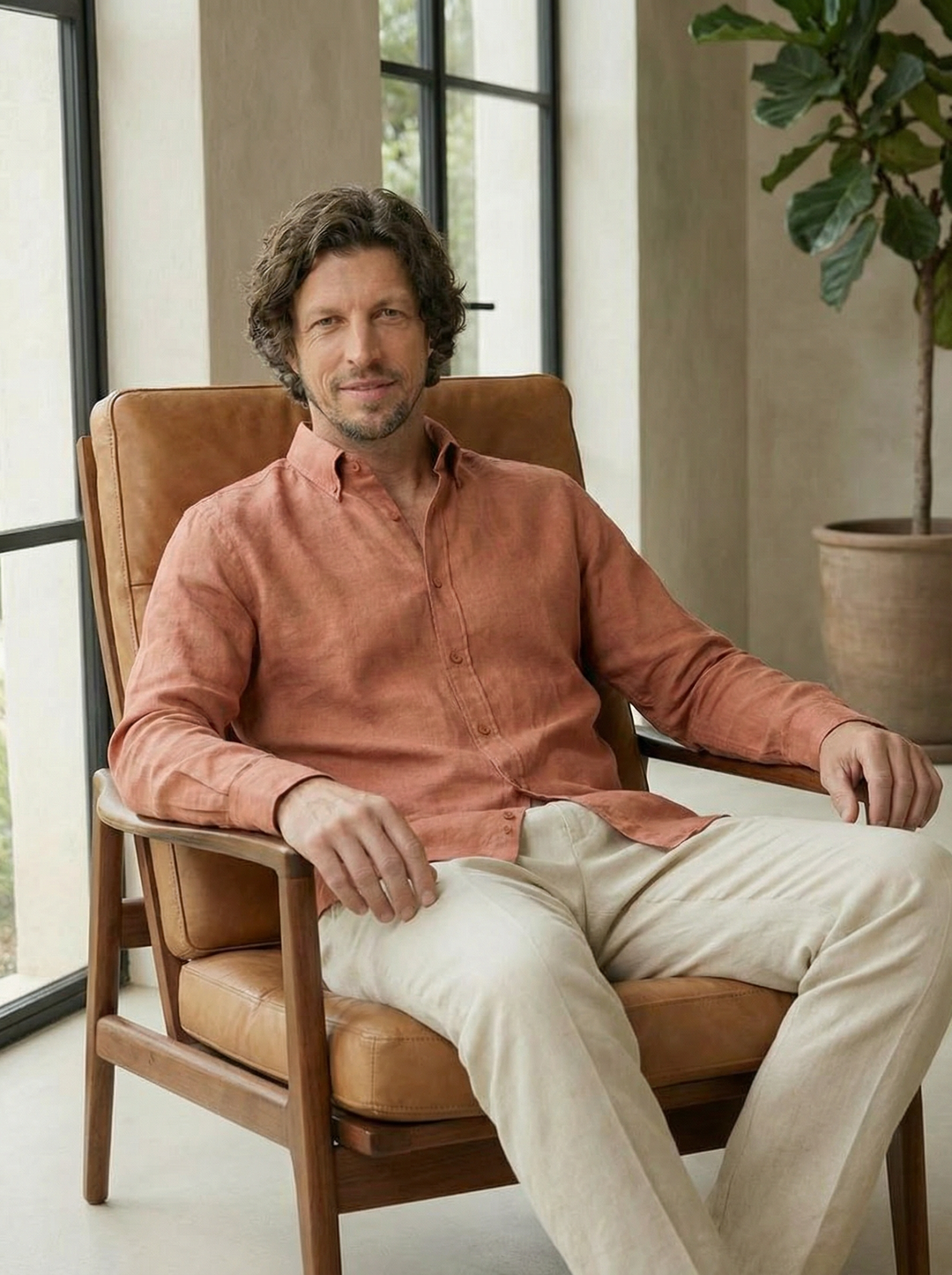 Sorello Linen Shirt – Terracotta