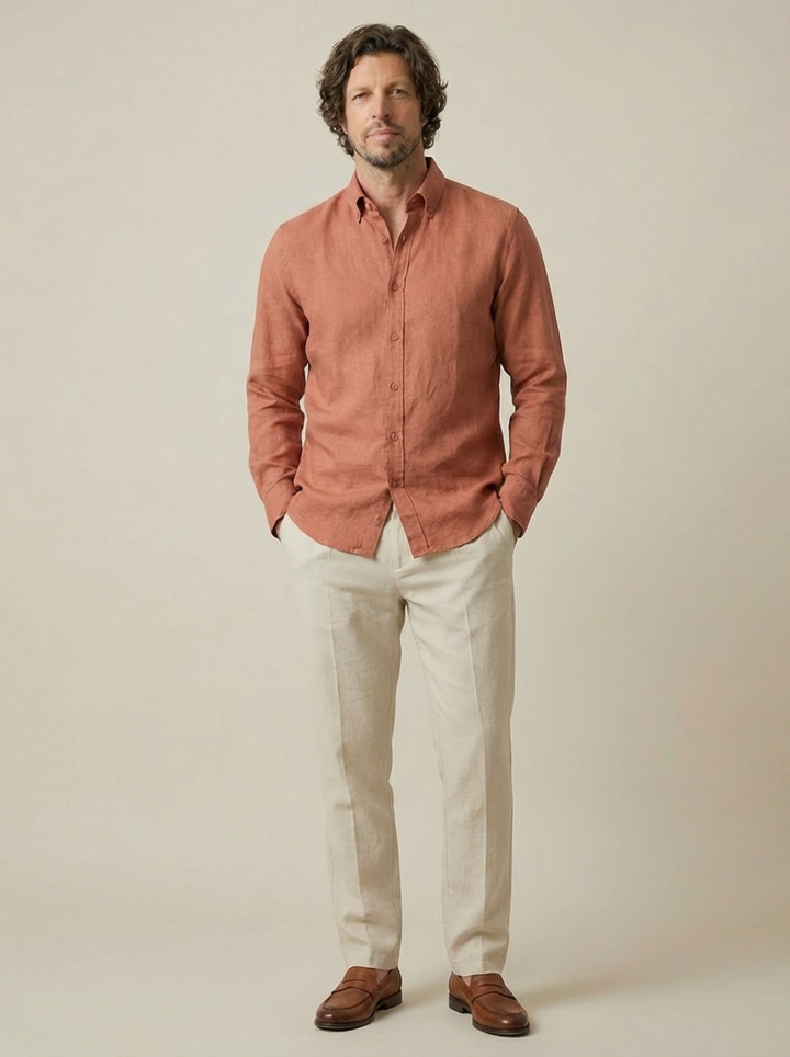 Sorello Linen Shirt – Terracotta