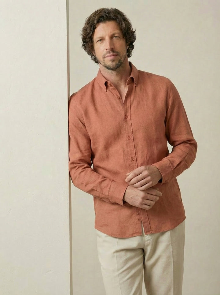 Sorello Linen Shirt – Terracotta