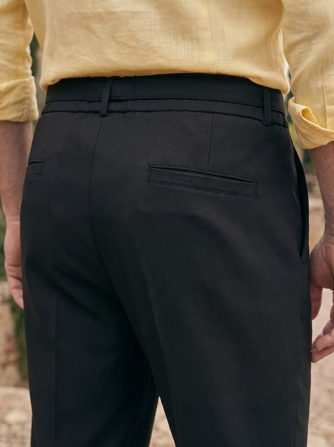Benson Pleated Tailored Trouser – Onyx