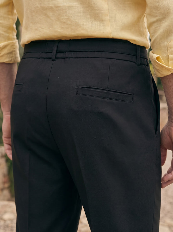 Benson Pleated Tailored Trouser – Onyx