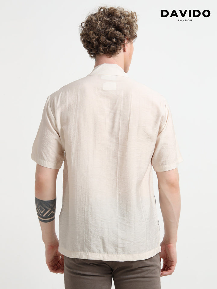 Floral Print Resort Shirt – Cream