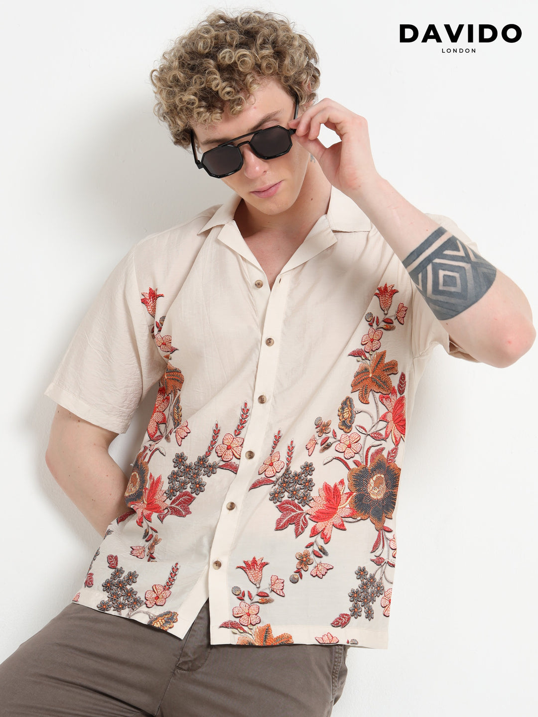 Floral Print Resort Shirt – Cream