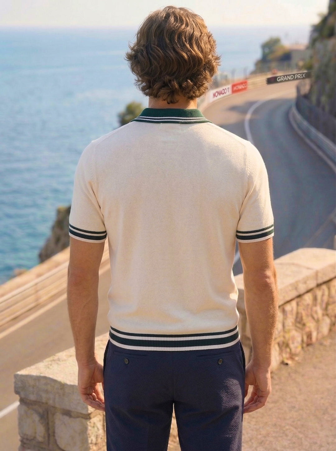 Valtero Knit Polo – Ivory Monaco