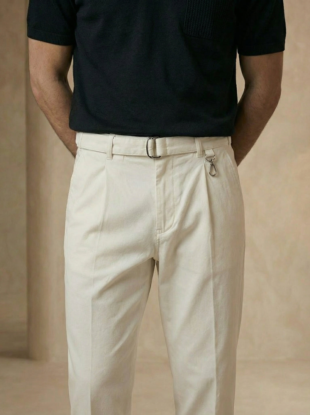 Altavio Utility Tailored Trouser – Ivory White