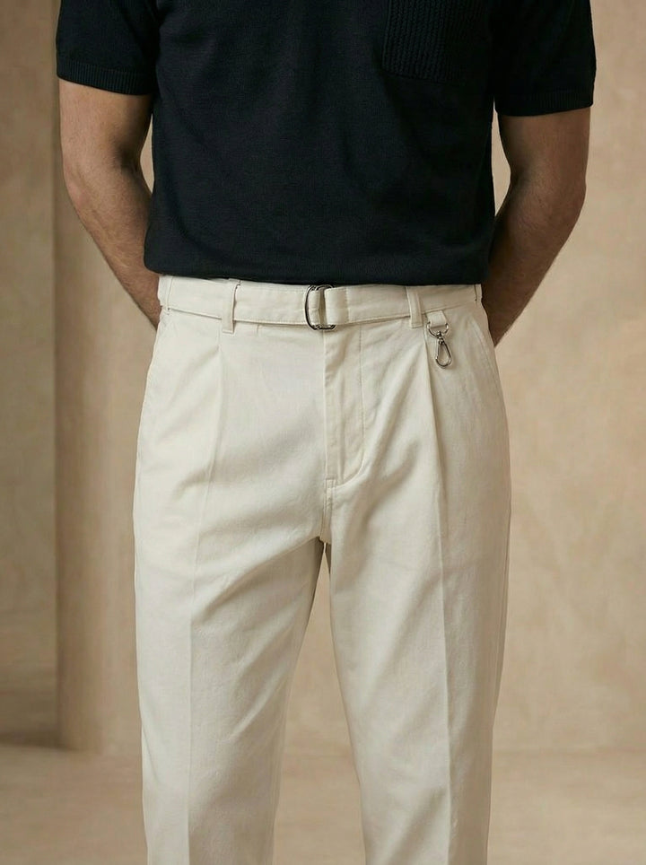 Altavio Utility Tailored Trouser – Ivory White