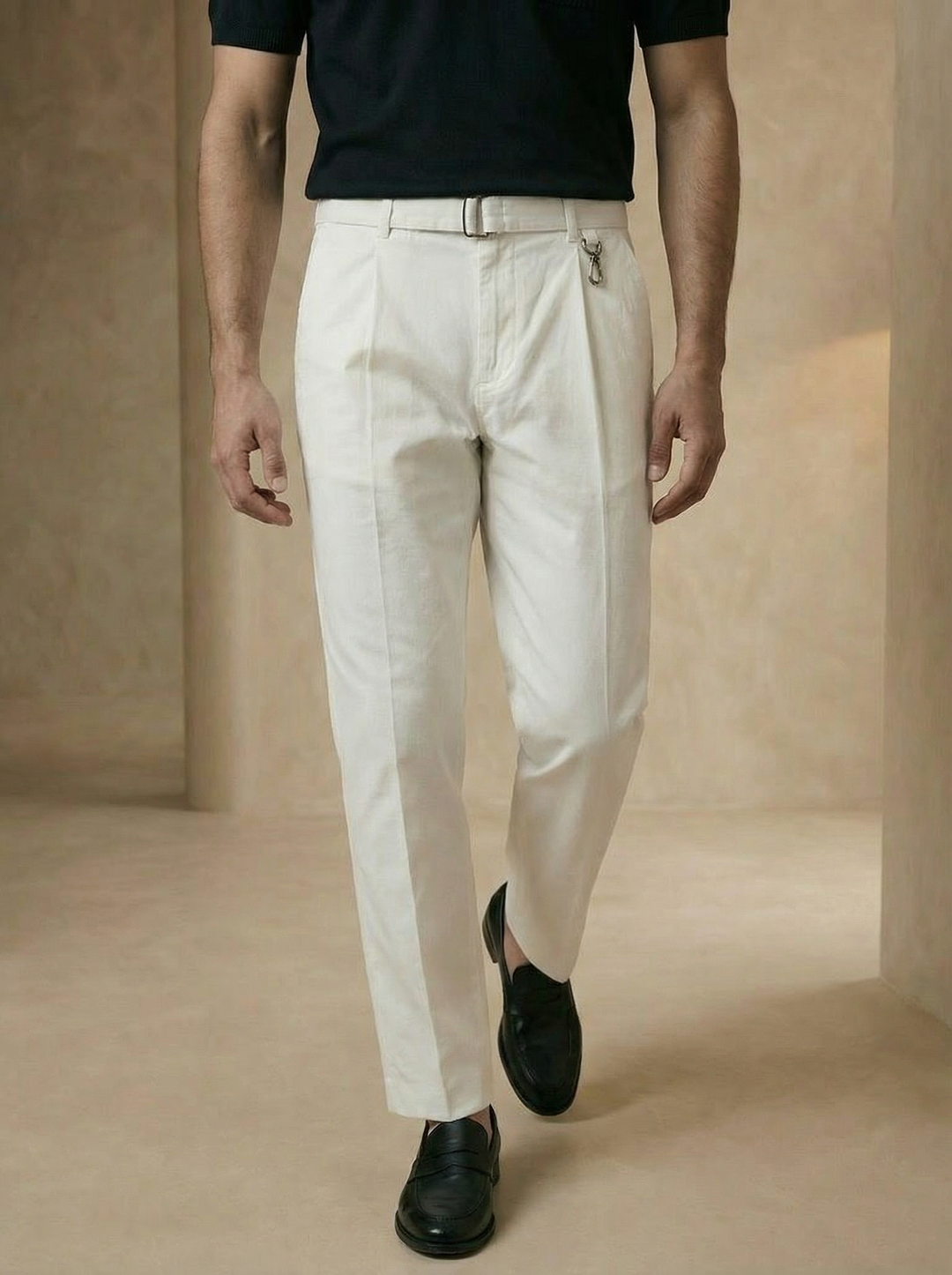 Altavio Utility Tailored Trouser – Ivory White