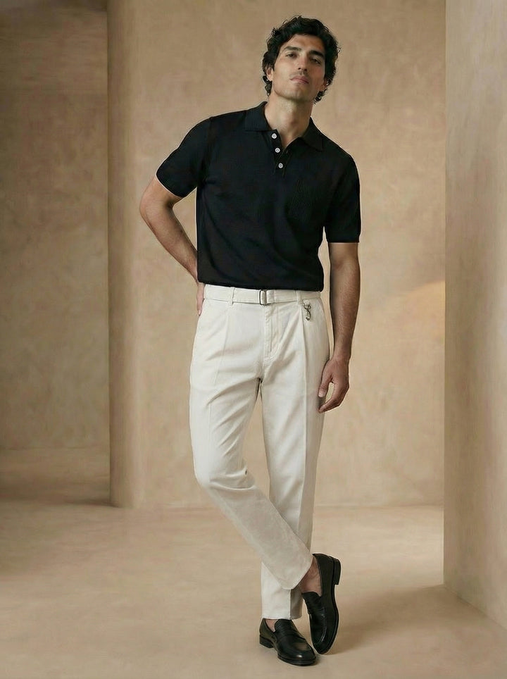 Altavio Utility Tailored Trouser – Ivory White