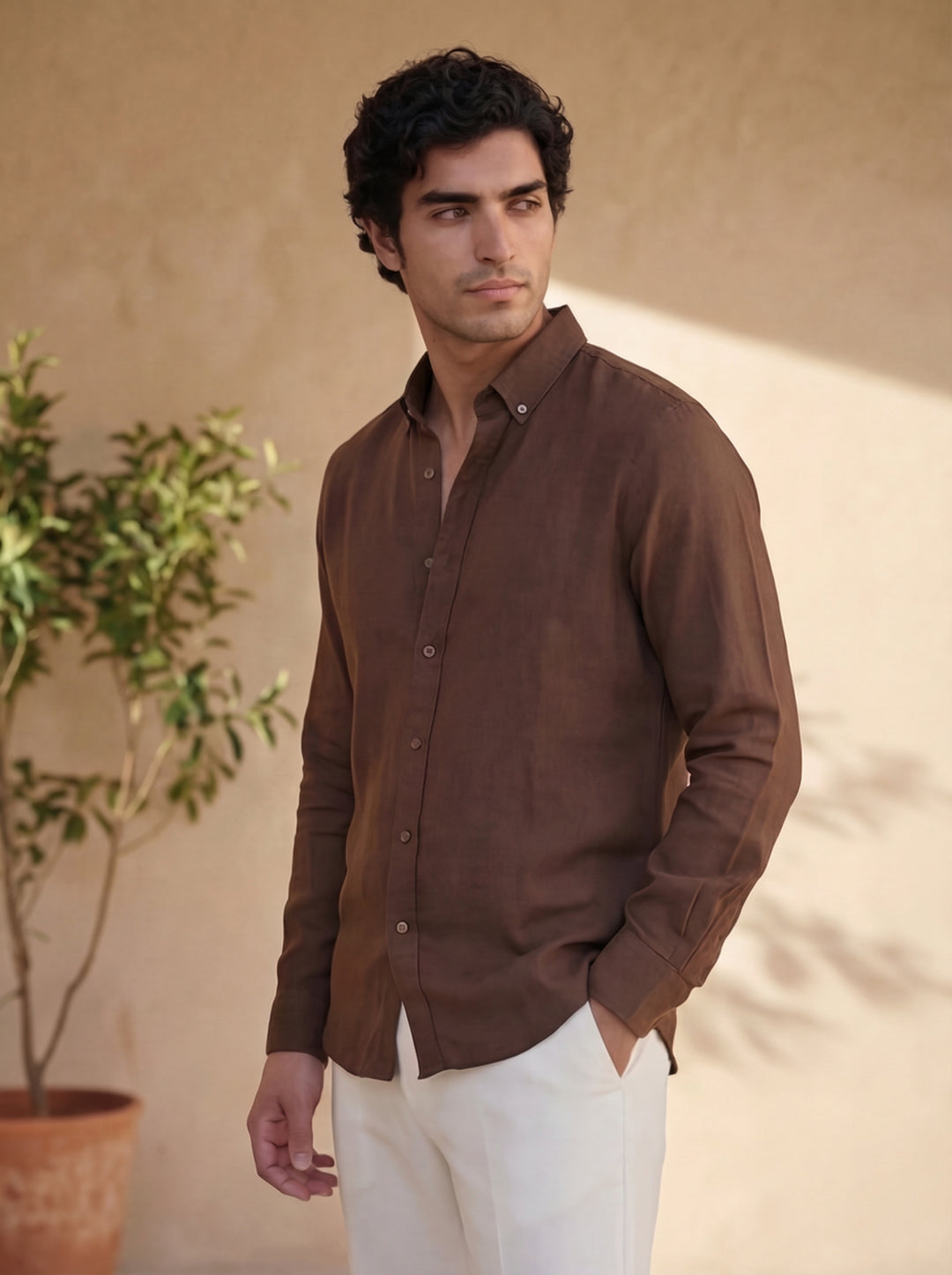 Sorello Linen Shirt – Cocoa Brown
