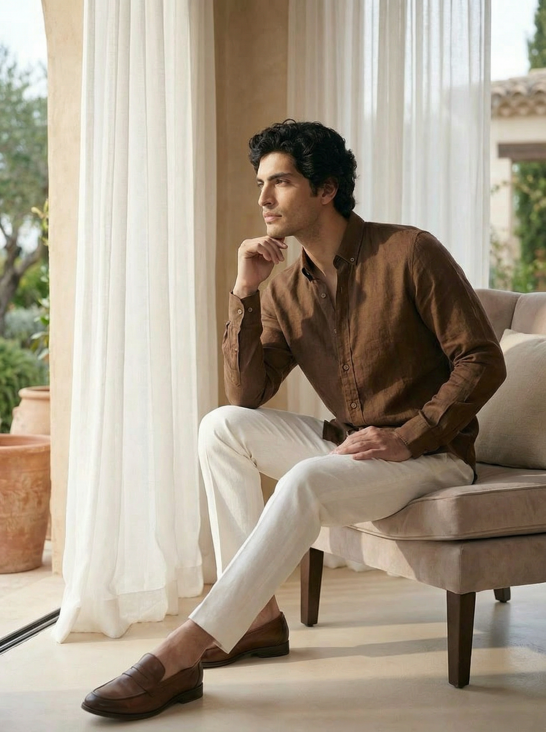 Sorello Linen Shirt – Cocoa Brown