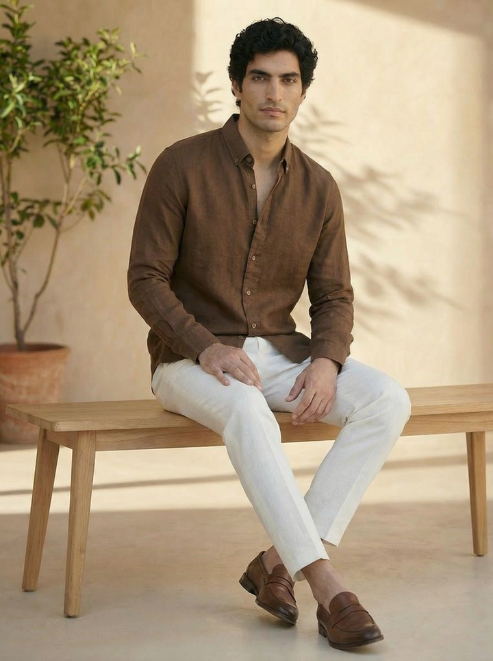 Sorello Linen Shirt – Cocoa Brown