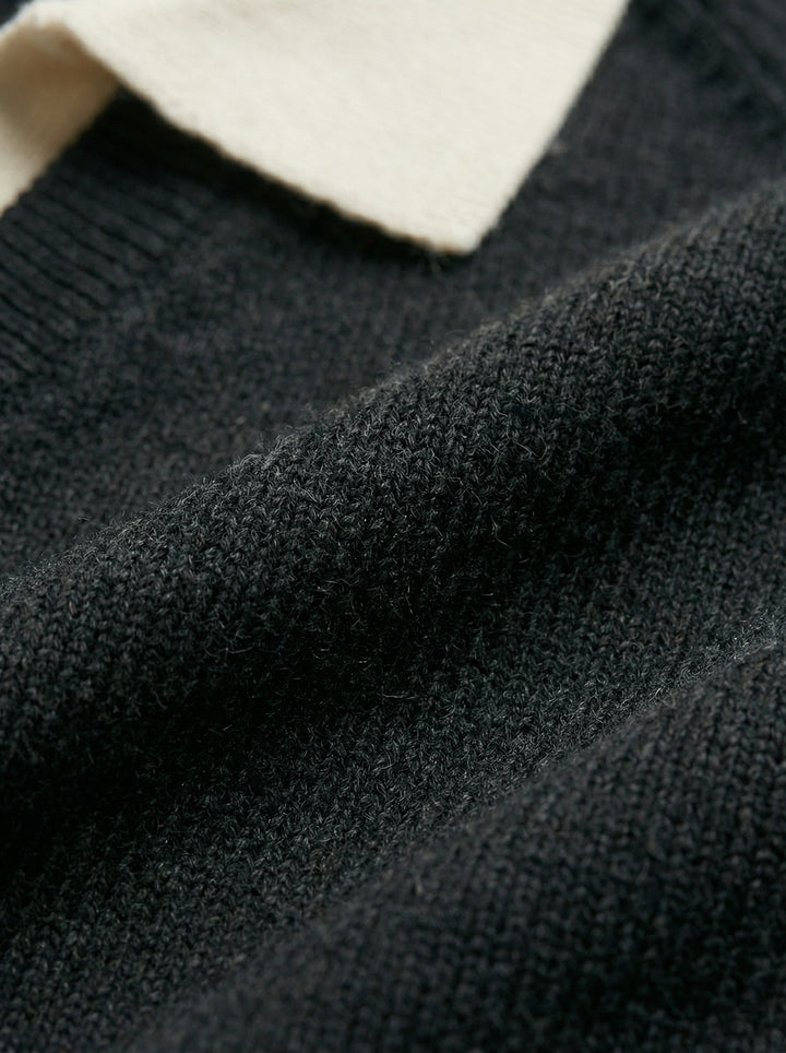Aston Knit Polo – Black