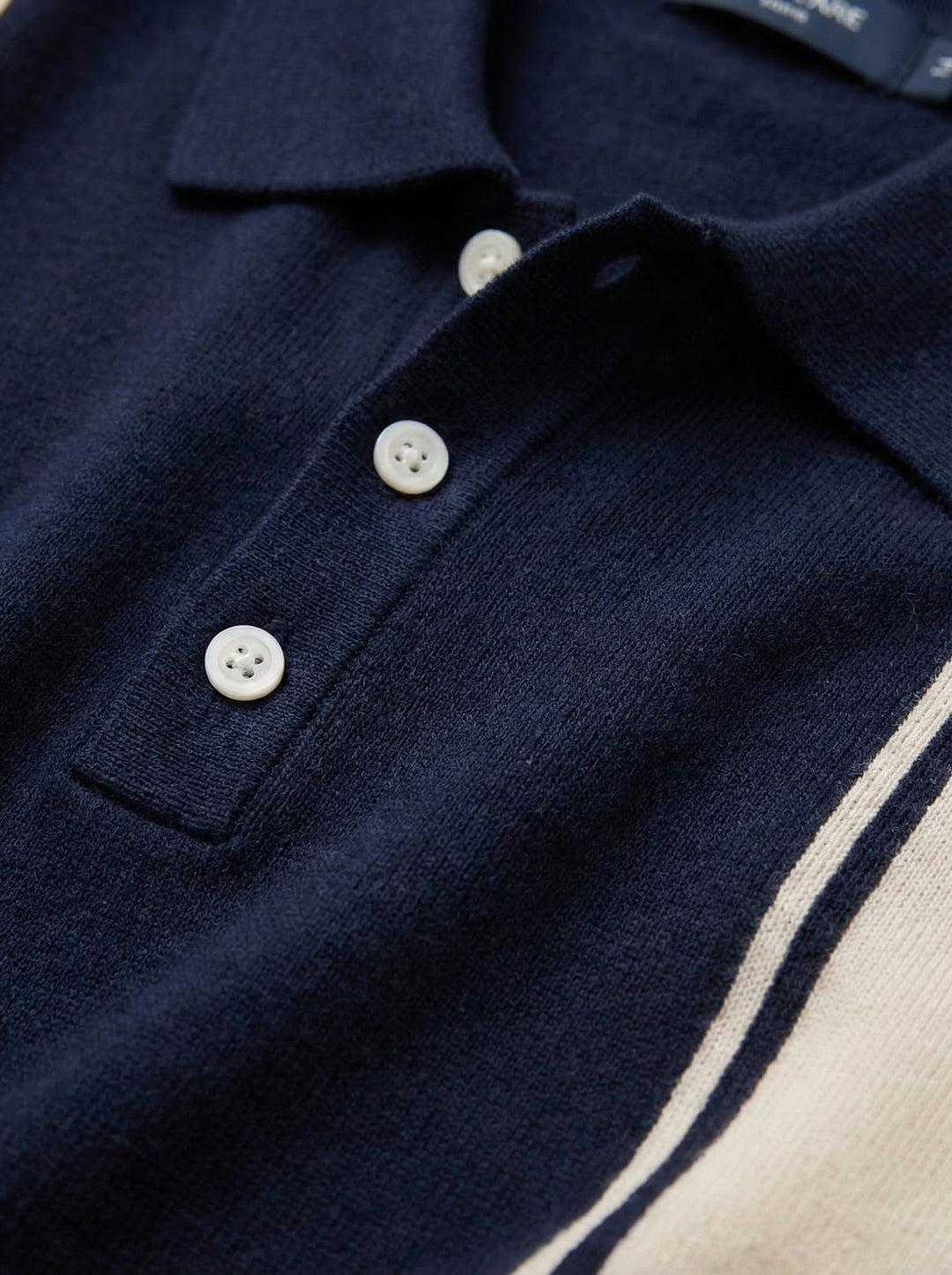 Aurevino Panel Knit Polo – Riviera Pearl