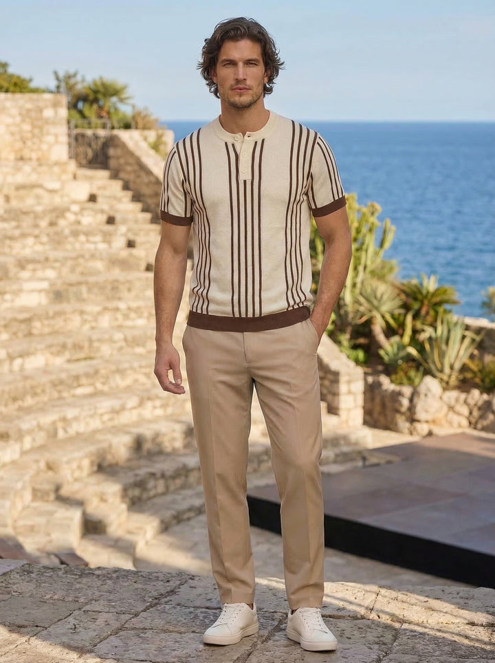 Selcair Riviera Stripe Knit – Dune Beige