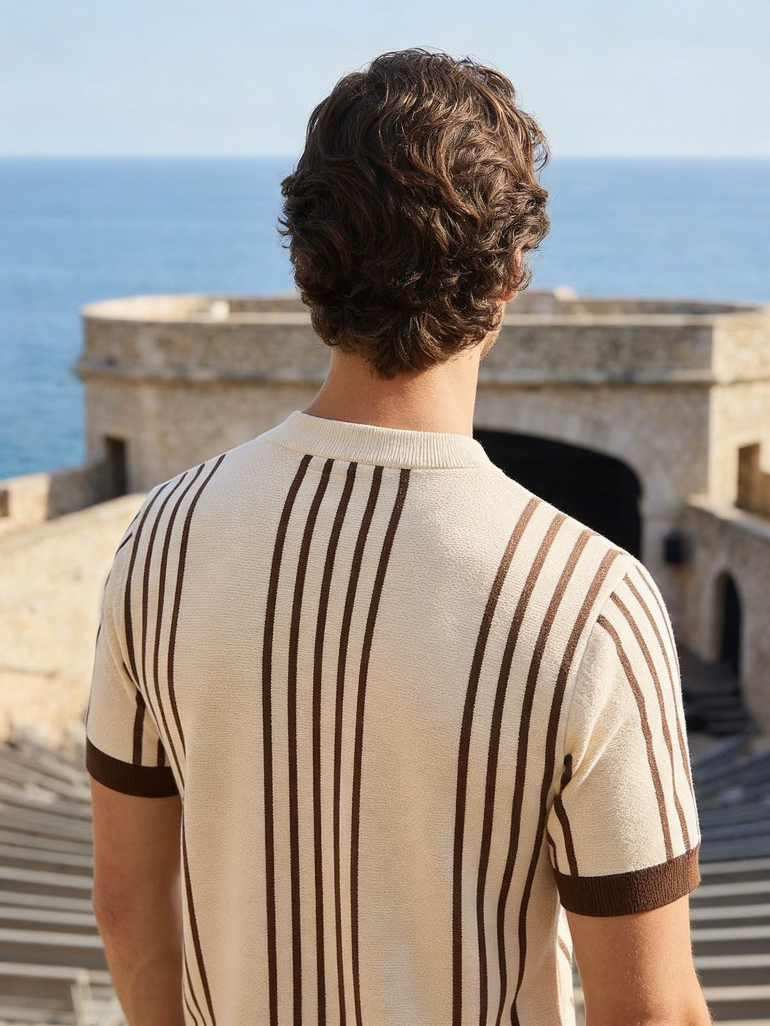 Selcair Riviera Stripe Knit – Dune Beige